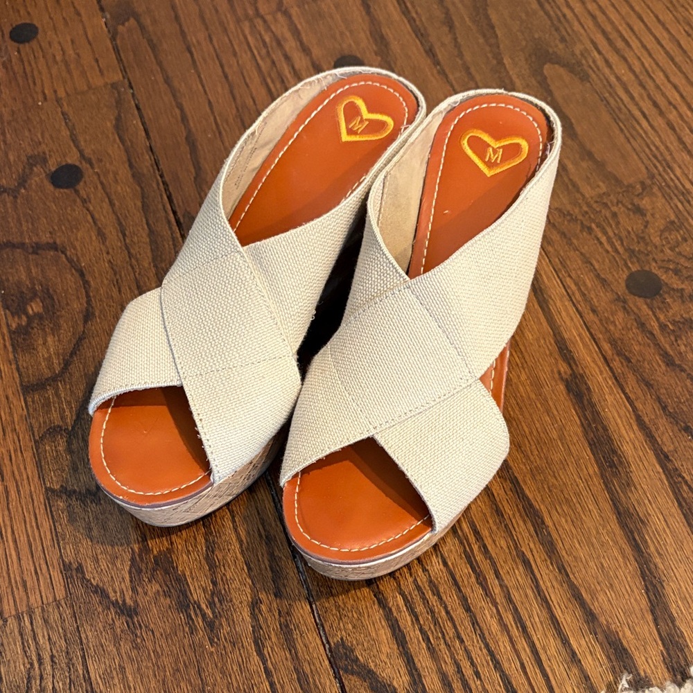 Madeline Cream Wedge Sandals